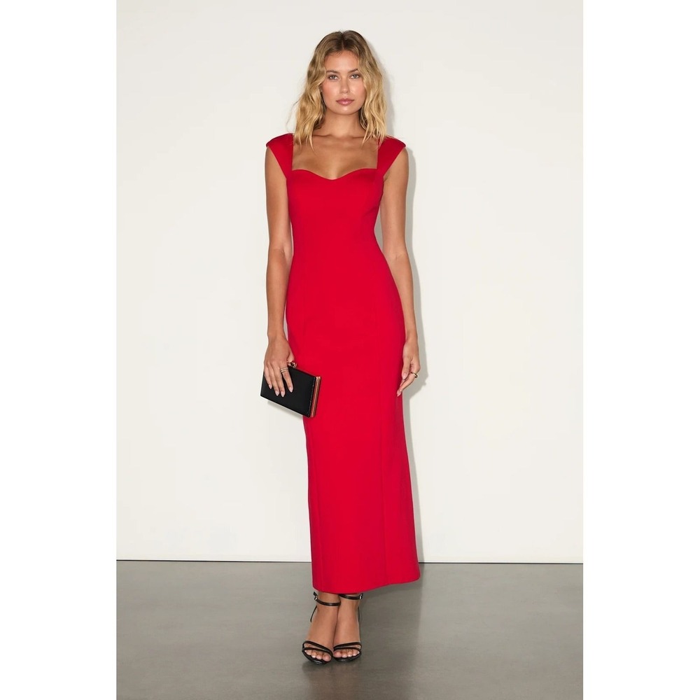 Lulus NWT Samai Red Cap Sleeve Bodycon Midi Dress - XS